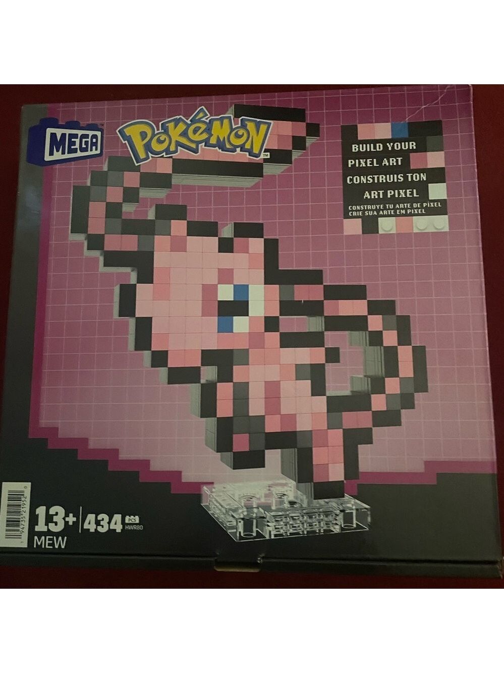 Mega Pokemon HWR80 Pixel Art Mew 434 Piece Building Block Set New Sealed